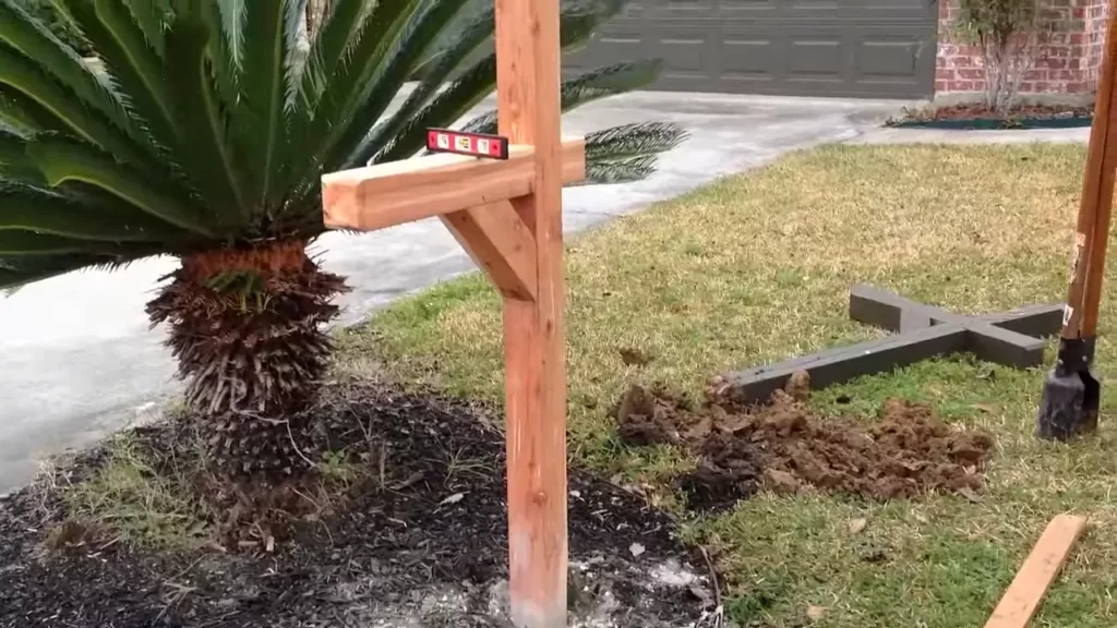 Securing The Mailbox Post In The Ground